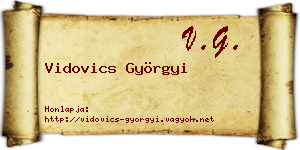 Vidovics Györgyi névjegykártya